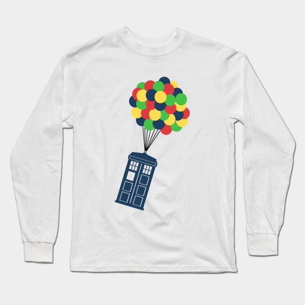 The Police Box on the sky Long Sleeve T-Shirt by Daltoon